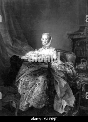 Einer der letzten Porträts von Madame de Pompadour, vermutlich gemalt nach ihrem Tod, durch Francois-Hubert Drouais. Stockfoto
