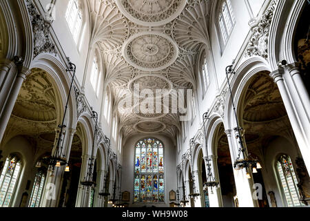 Die Gilde Kirche St. Mary Aldermary, City of London, London, England, Vereinigtes Königreich, Europa Stockfoto