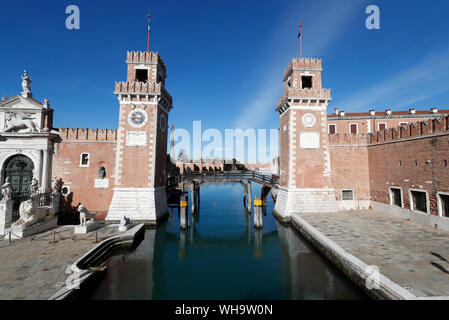 Die Venezianische Arsenal, Venedig, UNESCO-Weltkulturerbe, Venetien, Italien, Europa Stockfoto