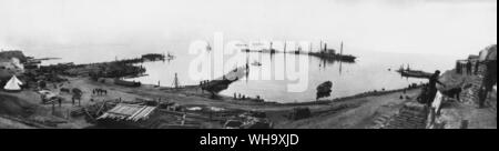 WW1: Vier Landungsbrücken, West Beach, Gallipoli. Stockfoto