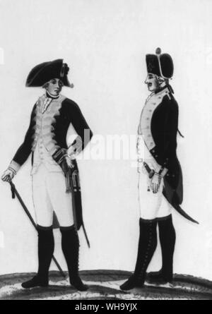 Husaren im preußischen Militär ist, 1789. Stockfoto