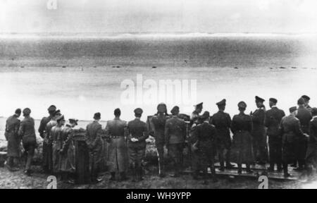 WW2: Hermann Göring und die Mitarbeiter an der französischen Kanalküste, 1. Juli 1940. Stockfoto