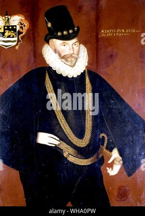 Sir John Hawkins 1591 - Admiral Sir John Hawkins (1532-1595) Stockfoto