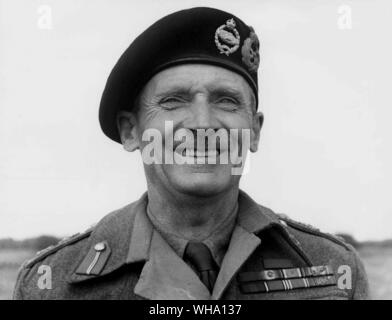 WW2: Feldmarschall Montgomery. Montgomery, Bernard Law (Monty; Viscount Montgomery von Alamein) Der britische General; gewonnen Sieg bei El Alamein im Zweiten Weltkrieg 1942; Half plan Normandie Invasion 1887-1976. . Stockfoto