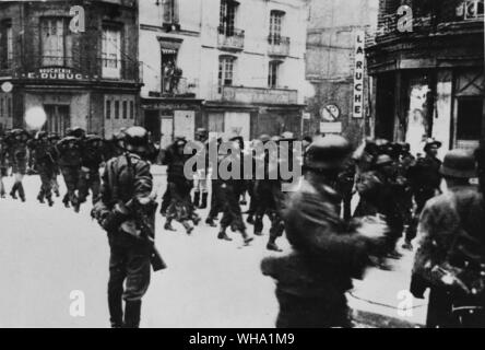 WW2: britische Gefangene aus marschierten nach Dieppe Raid. 19. August 1942. Stockfoto