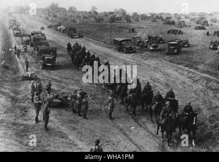 WW2: Die Deutschen gehen nach vorne in Polen zu Beginn des Zweiten Weltkriegs. 1939 Stockfoto