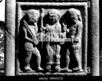 Die Verhaftung von Christus. Von Muiredach Cross (9. c.) Monasterboice, Co Louth, Irland Detail. Stockfoto