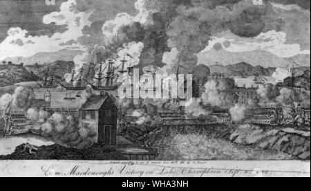 Der Sieg von Tom Macdonough auf Lake Champlain, Sept. 11 1814. Stockfoto