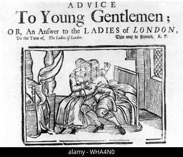 Von "Rat zu den Jungen Gentleman', ein Prospekt Ballade - oder eine Antwort auf die Damen von London. Von Pepys, Samuel Englisch tagebuchschreibers und Naval Administrator; gehalten Tagebuch 1660-1669 veröffentlicht (1893-1899); Präsident der Royal Society 1633-1703 1684-1686 Stockfoto