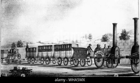 Reisen auf der Liverpool und Manchester Railway. Planet Stockfoto