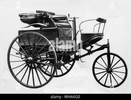 Benz Motor Car 1888. Eine dreirädrige Fahrzeug mit einer horizontalen 1-Zylinder Motor von Carl Benz. Dieses Beispiel ist wahrscheinlich die erste Benziner in England Stockfoto