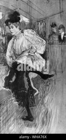 1892 Toulouse Lautrec. Jane Avril Dansant. Paris Stockfoto