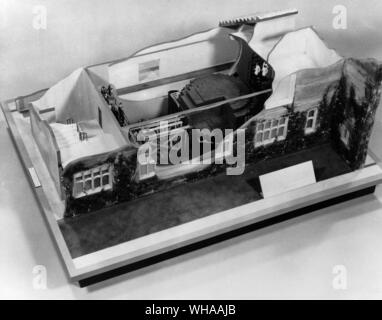 Argonne Illinois. Modell des CP-1. Das Display zeigt die erste Haufen, der Schläger Gericht, bei dem die Stapel entfernt wurde und wichtige Details der Westen steht der Stagg Feld an der Universität von Chicago. Es zeigt die historische Szene am 2. Dezember 1942, als Dr. Enrico Fermi und ordnet den ersten selbst tragenden Kettenreaktion erreicht und damit begonnen die kontrollierte Freisetzung von Atomenergie Stockfoto