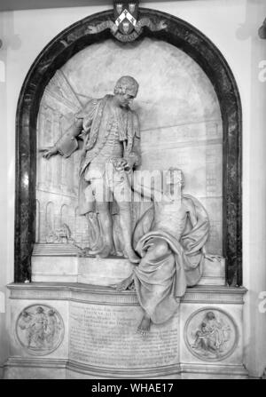 Kerle Hospital London. Das Denkmal für Thomas Kerl in der Kapelle. von John Speck 1779 Stockfoto