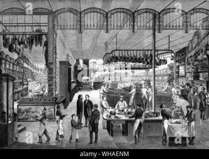 Die neuen Küchen des Café Riche Paris im Jahre 1865. im Jahre 1785 gegründet. Stockfoto