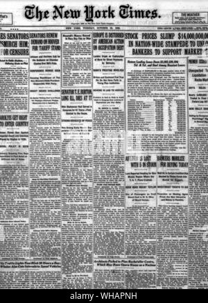 Die New York Times. 29. Oktober 1929 Stockfoto