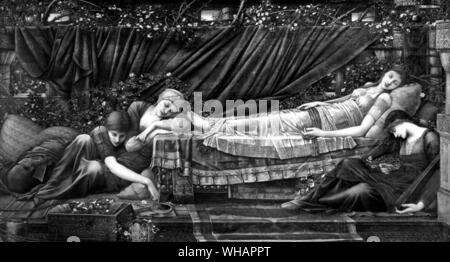 Sir Edward Coley Burne Jones 1833-1898. Hier liegt gehortet Liebe; von der Briar Rose Serie. 1871-90. Stockfoto