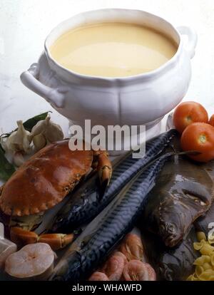 Französische Rezepte. Soupe de Poisson.. Fischsuppe. Stockfoto