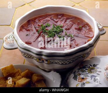 Französische Rezepte von Jill Pound-Corner.. . . Suppe Stockfoto