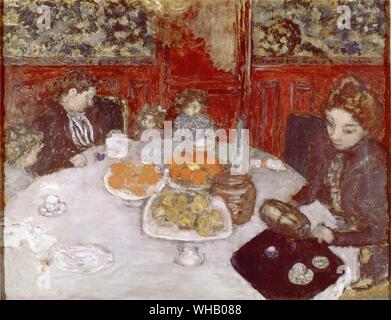 Le Dejeuner - 1899. Das Mittagessen. von Pierre Bonnard. In der Sammlung Bührle, Zürich, Schweiz. Pierre Bonnard (Oktober 3, 1867 - Januar 23, 1947) war ein französischer Maler und Grafiker. Stockfoto