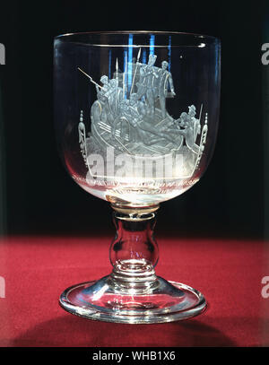 Commemorative ware - Nelson. Geboren 1758 - gestorben 1805. Royal Naval Museum Portsmouth. Stockfoto