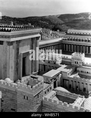 Modell des Herodes Tempel, Jerusalem. Eventuell im Israel Museum.. Stockfoto