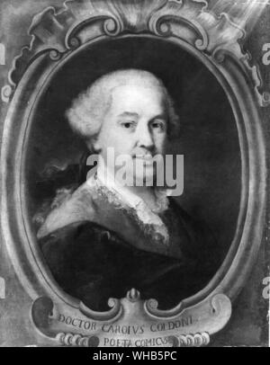 Carlo Goldoni Venezianischen gefeiert, Dramatiker und Librettist 1707 - 1793: Gemälde von Pietro Loughi Stockfoto