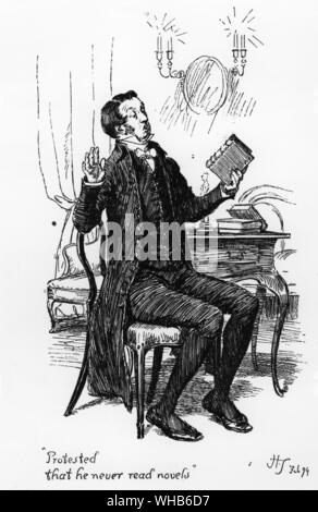 Stolz und Vorurteil von Jane Austen - Herr Collins ... nur nach Vorschlag zu Elizabeth Bennett. Protestiert, daß er nie lesen Romane. . Stockfoto