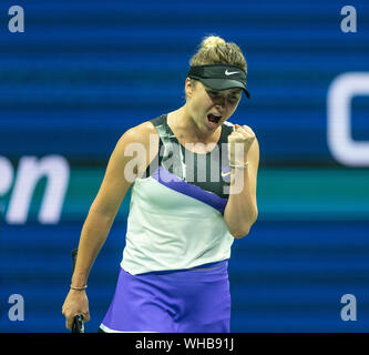 New York, Vereinigte Staaten. 01 Sep, 2019. Elina Svitolina (Ukraine), die in Aktion während der Runde 4 der US Open Championship gegen Madison (USA) am Billie Jean King National Tennis Center (Foto von Lew Radin/Pacific Press) Quelle: Pacific Press Agency/Alamy leben Nachrichten Stockfoto