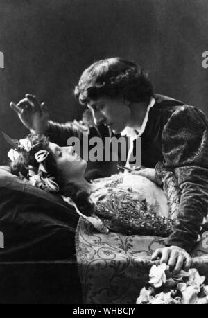 Frau Patrick Campbell und Forbes Robertson als Romeo und Julia am Lyceum 1895 Stockfoto