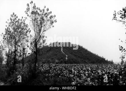 Hügel, unter dem Grab liegt der Chin Shih Huang 259 - 210 v. Chr., China Stockfoto
