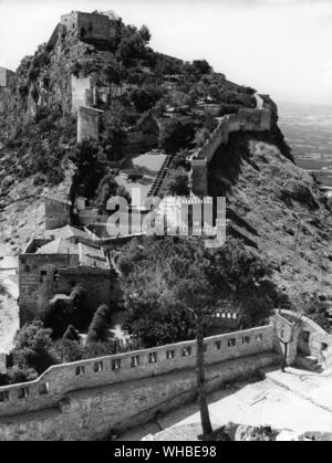 Das Schloss in der Nähe von Jativa in Valencia, wo Alfons de Borja im Jahre 1378 geboren wurde, Spanien Stockfoto