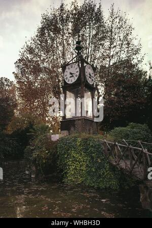 Wasser Uhr Pincian Gärten am westlichen Rand des Villa Borghese, Rom, Italien Stockfoto