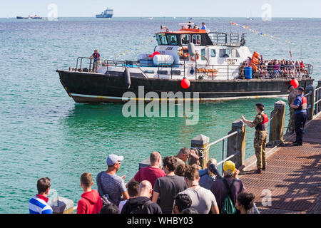 Freiheit Lass das Boot Fahrten während des Festivals, Bournemouth Bournemouth, Dorset UK im August Stockfoto