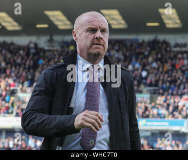 31. August 2019, Turf Moor, Burnley, England; Premier League Fußball, Burnley vs Liverpool: Sean Dyche Manager von Burnley Credit: Mark Cosgrove/News Bilder der Englischen Football League Bilder unterliegen DataCo Lizenz Stockfoto