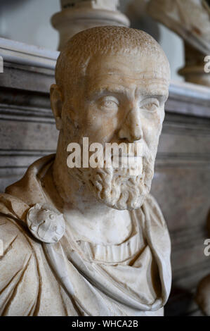 Rom. Italien. Portraitbüste von Römischen Kaiser Pupienus Maximus (Ca. 165/170-238), die Kapitolischen Museen. Musei Capitolini. Marcus Clodius Pupienus Maximus Stockfoto