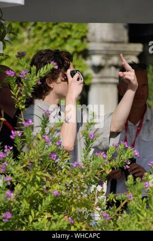 Venedig, Italien. 02 Sep, 2019. 76. Filmfestival von Venedig 2019, Celebrity Sightings. Abgebildete Timothée Chalamet Credit: Unabhängige Fotoagentur/Alamy leben Nachrichten Stockfoto