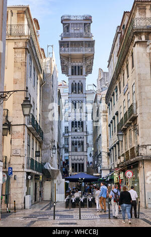 Aufzug Santa Justa Baixa, Lissabon, Portugal, Europa Stockfoto