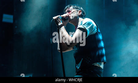 Julian Casablancas - Frontmann der Anschläge Schlagzeile Electric Picnic Festival in Stradbally, County Laois, Irland am Samstag, den 31. August 2019 Stockfoto