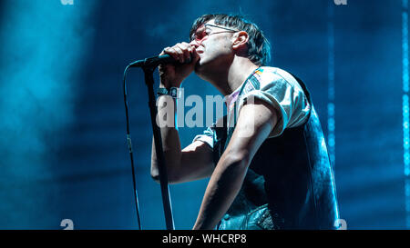 Julian Casablancas - Frontmann der Anschläge Schlagzeile Electric Picnic Festival in Stradbally, County Laois, Irland am Samstag, den 31. August 2019 Stockfoto