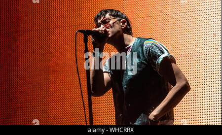 Julian Casablancas - Frontmann der Anschläge Schlagzeile Electric Picnic Festival in Stradbally, County Laois, Irland am Samstag, den 31. August 2019 Stockfoto