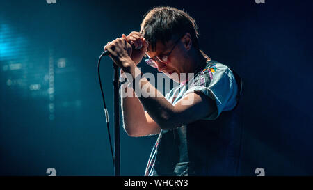 Julian Casablancas - Frontmann der Anschläge Schlagzeile Electric Picnic Festival in Stradbally, County Laois, Irland am Samstag, den 31. August 2019 Stockfoto
