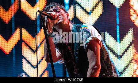 Julian Casablancas - Frontmann der Anschläge Schlagzeile Electric Picnic Festival in Stradbally, County Laois, Irland am Samstag, den 31. August 2019 Stockfoto