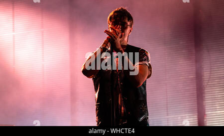 Julian Casablancas - Frontmann der Anschläge Schlagzeile Electric Picnic Festival in Stradbally, County Laois, Irland am Samstag, den 31. August 2019 Stockfoto