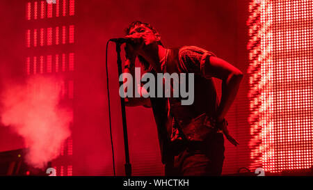 Julian Casablancas - Frontmann der Anschläge Schlagzeile Electric Picnic Festival in Stradbally, County Laois, Irland am Samstag, den 31. August 2019 Stockfoto