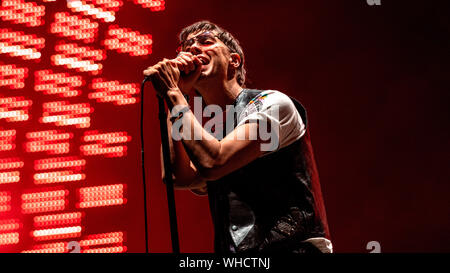 Julian Casablancas - Frontmann der Anschläge Schlagzeile Electric Picnic Festival in Stradbally, County Laois, Irland am Samstag, den 31. August 2019 Stockfoto