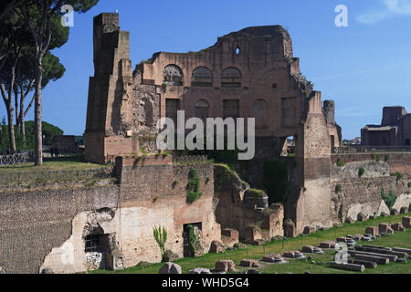 Stadion und Exedra auf dem Palatin, Roma, Italien Stockfoto