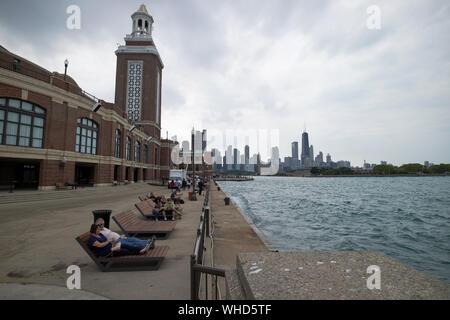 East Grand Avenue aon Grand Ballroom Teil des Auditorium am Navy Pier chicago Harbour Illinois Vereinigte Staaten von Amerika Stockfoto