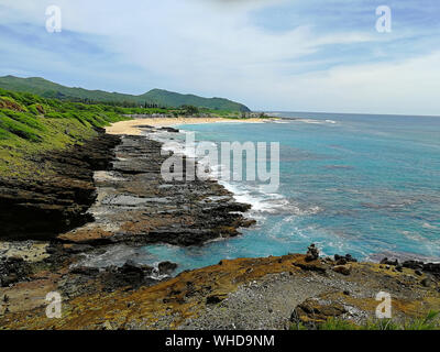 Küstenstreifen auf Hawaii Insel Oahu Strand Stockfoto