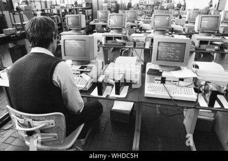 Olivetti in Ivrea (Italien), der Herstellung von Personal Computern (Jahr 1984) Stockfoto